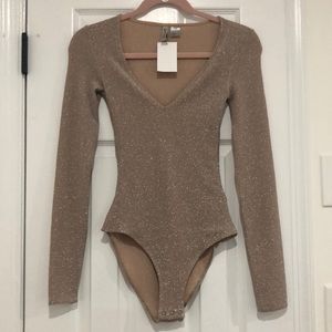 H&M sparkly pink bodysuit